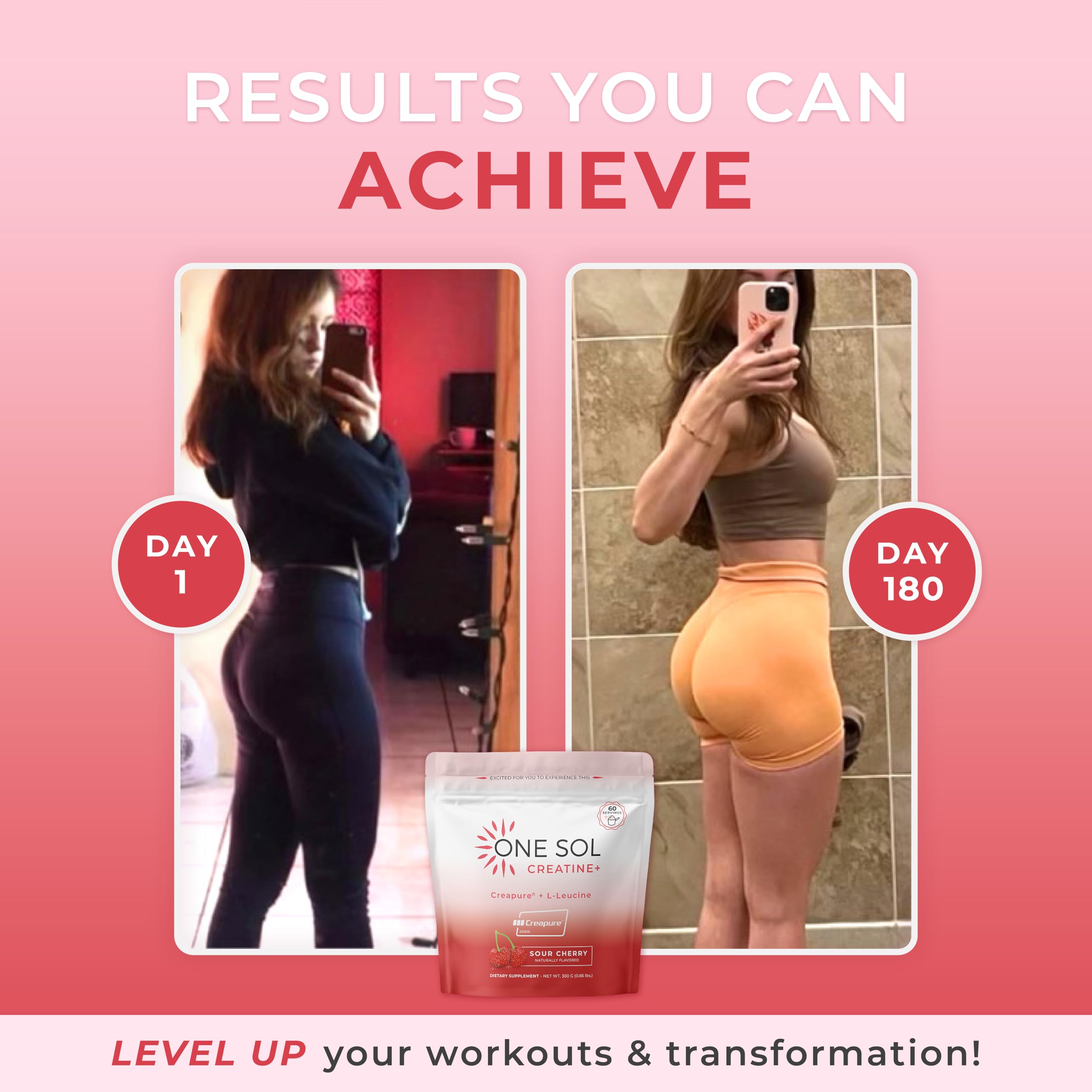 One Sol Creatine: etiqueta clara para envase y almacenamiento