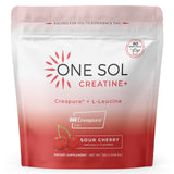 One Sol Creatine para mujer: pote de suplemento listo para mezclar durante entrenos