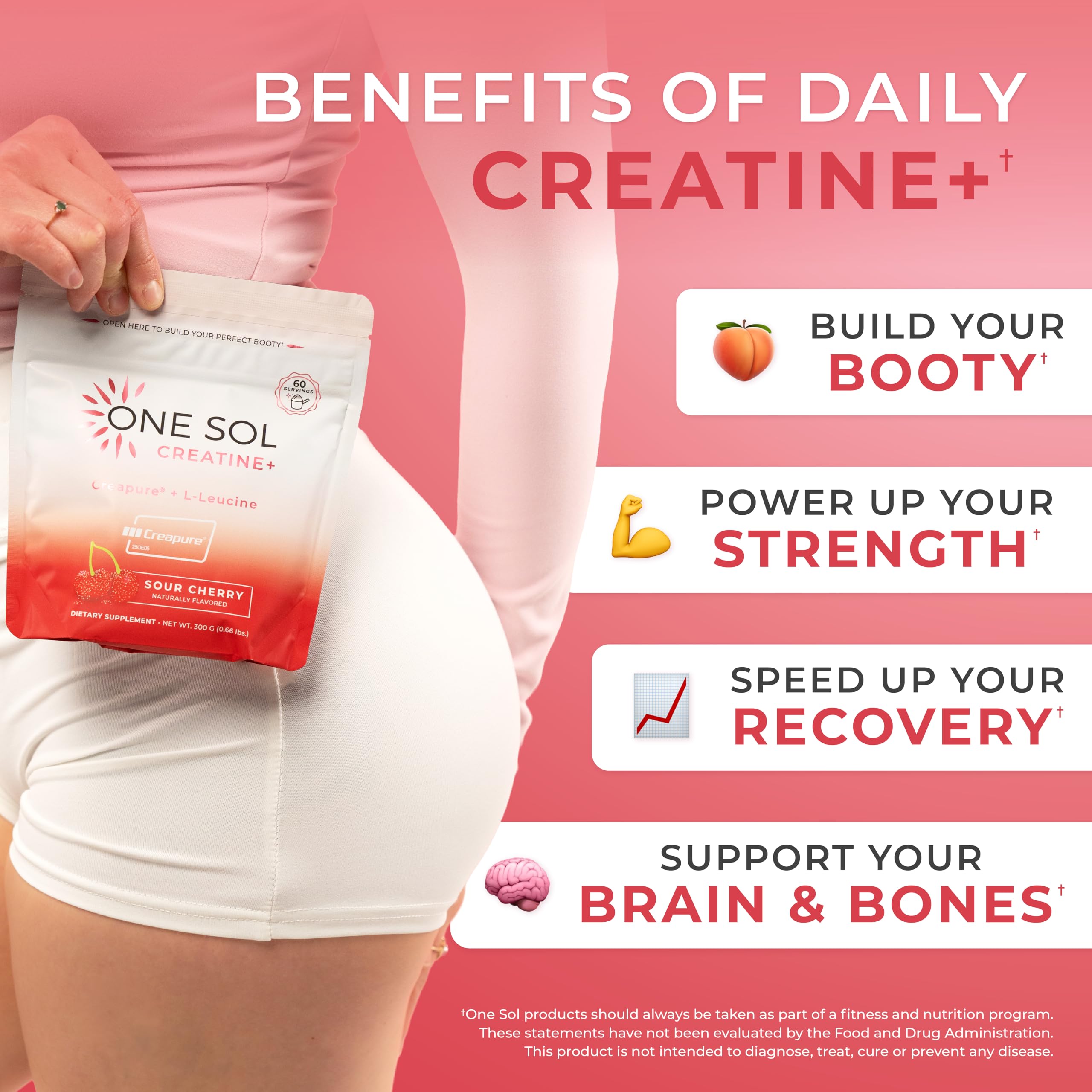 One Sol Creatine: sabor Sour Cherry para una experiencia agradable durante entrenos
