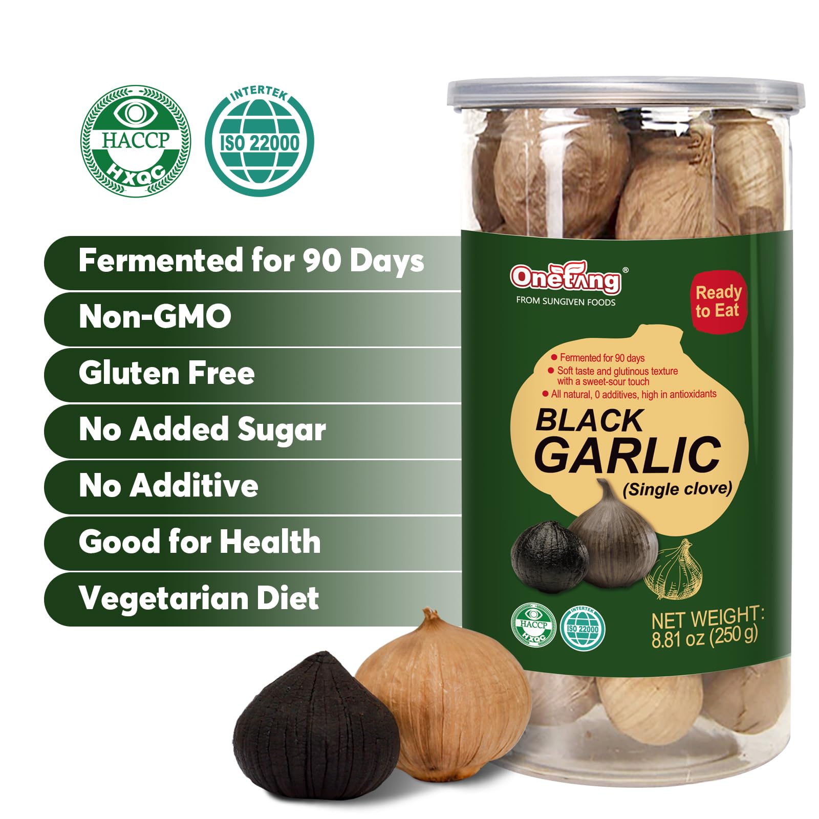 ONETANG Ajo negro, sabor dulce y ácido, ideal para realzar platos.