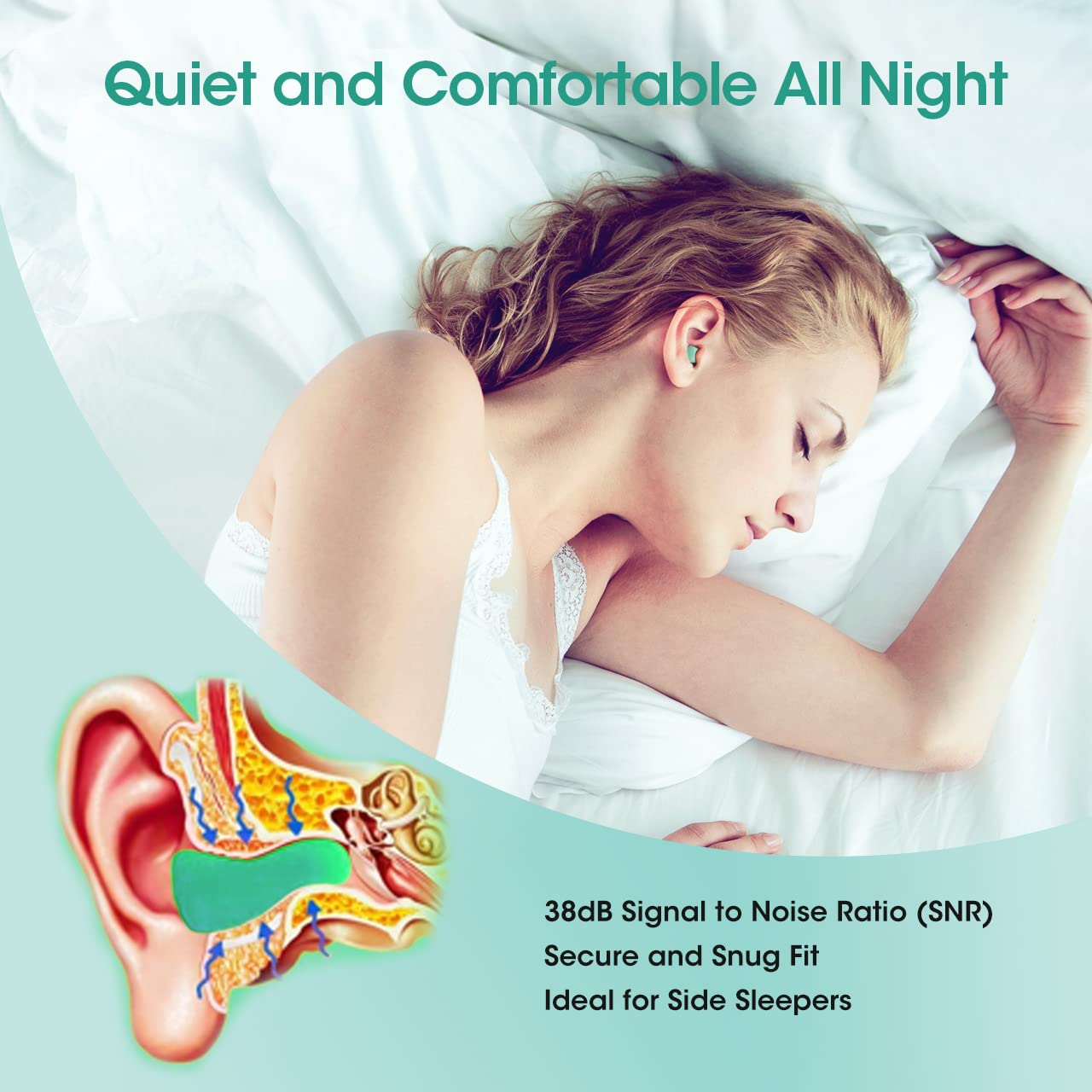 Diseño cómodo para dormir de lado sin presión en la oreja Onhear.