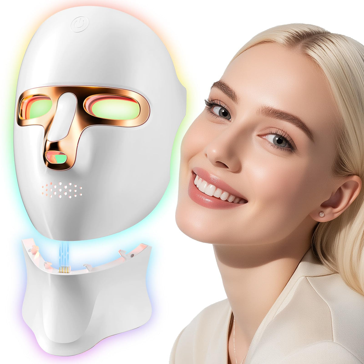 ONLUKY mascarilla de luz roja para rostro, uso diario en casa
