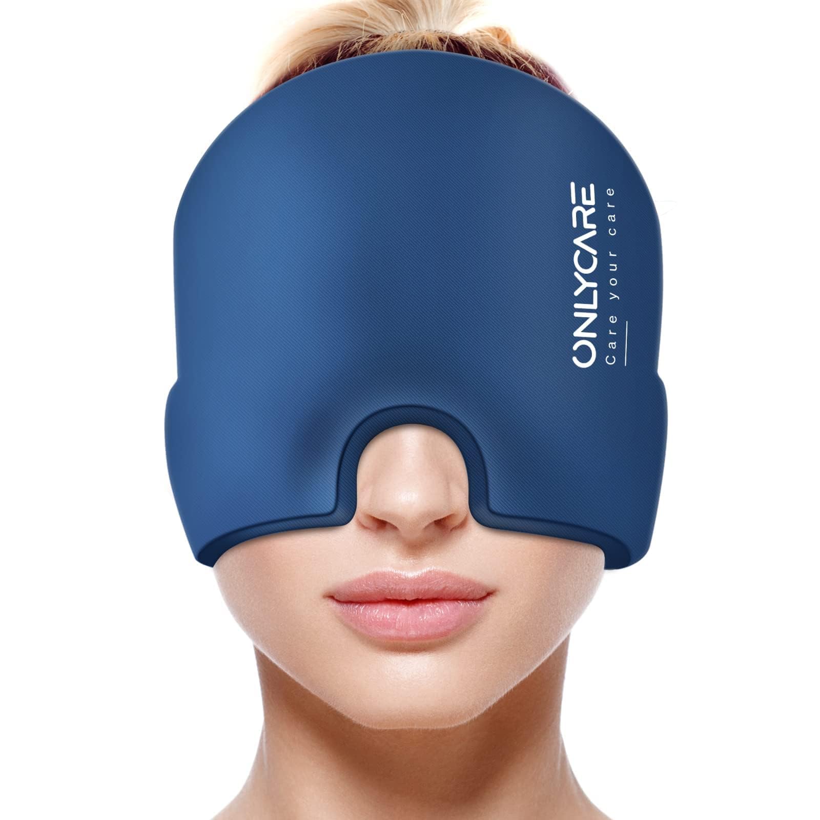 ONLYCARE Gorro alivio migraña enfocado en frio para descansar la frente y las sienes