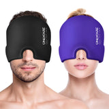 Gorro ONLYCARE alivia migraña con gel inodoro que cubre la frente.