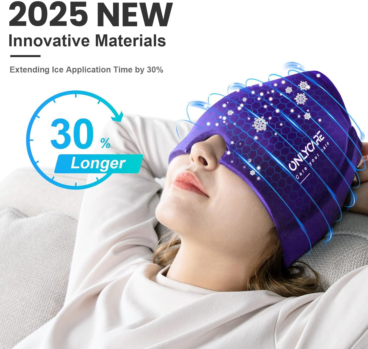 Gorro ONLYCARE para migrañas con calor, alivio localizado