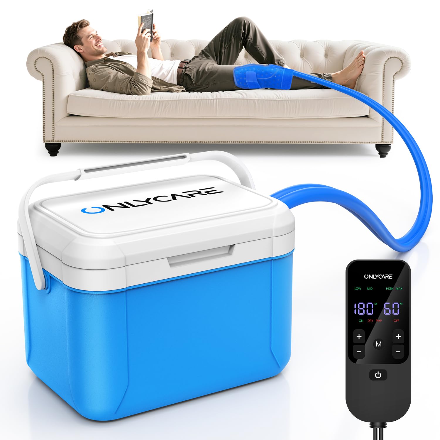 ONLYCARE máquina de hielo rodilla postoperatoria para alivio cómodo.