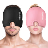 ONLYCARE Migraine Relief Cap en uso frío para alivio localizado