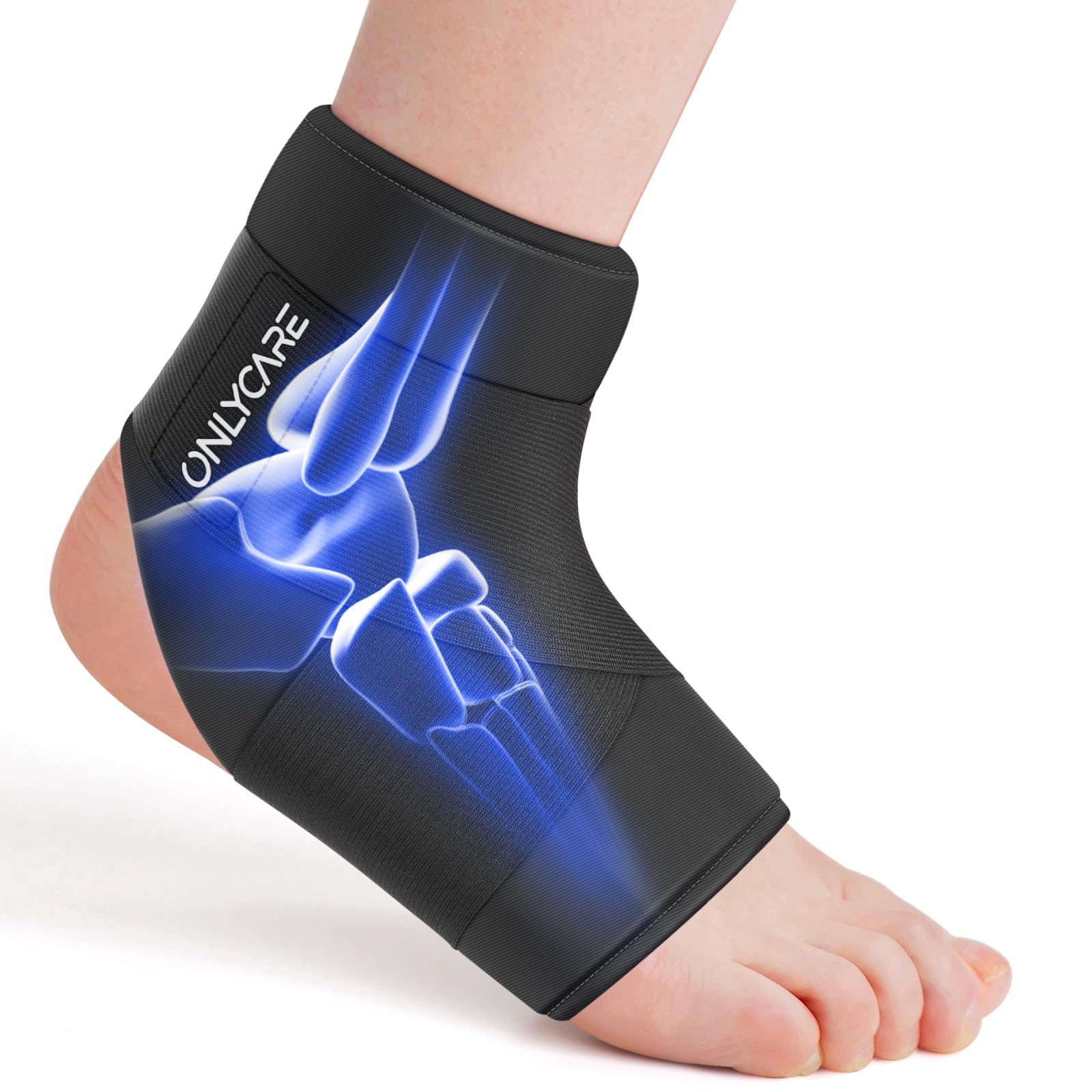 ONLYCARE tobillo con envoltura de hielo y velcro para ajuste cómodo.