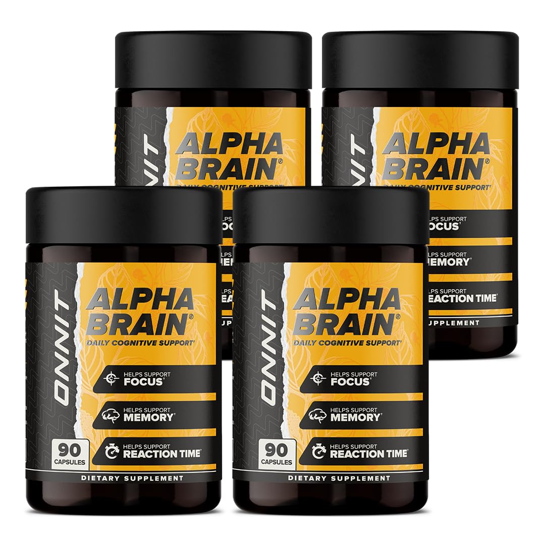 ONNIT Alpha Brain: botella en primer plano para memoria y enfoque