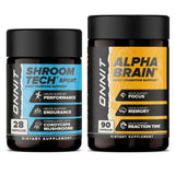 ONNIT Alpha Brain: cápsulas en frasco con foco en concentración y claridad mental.