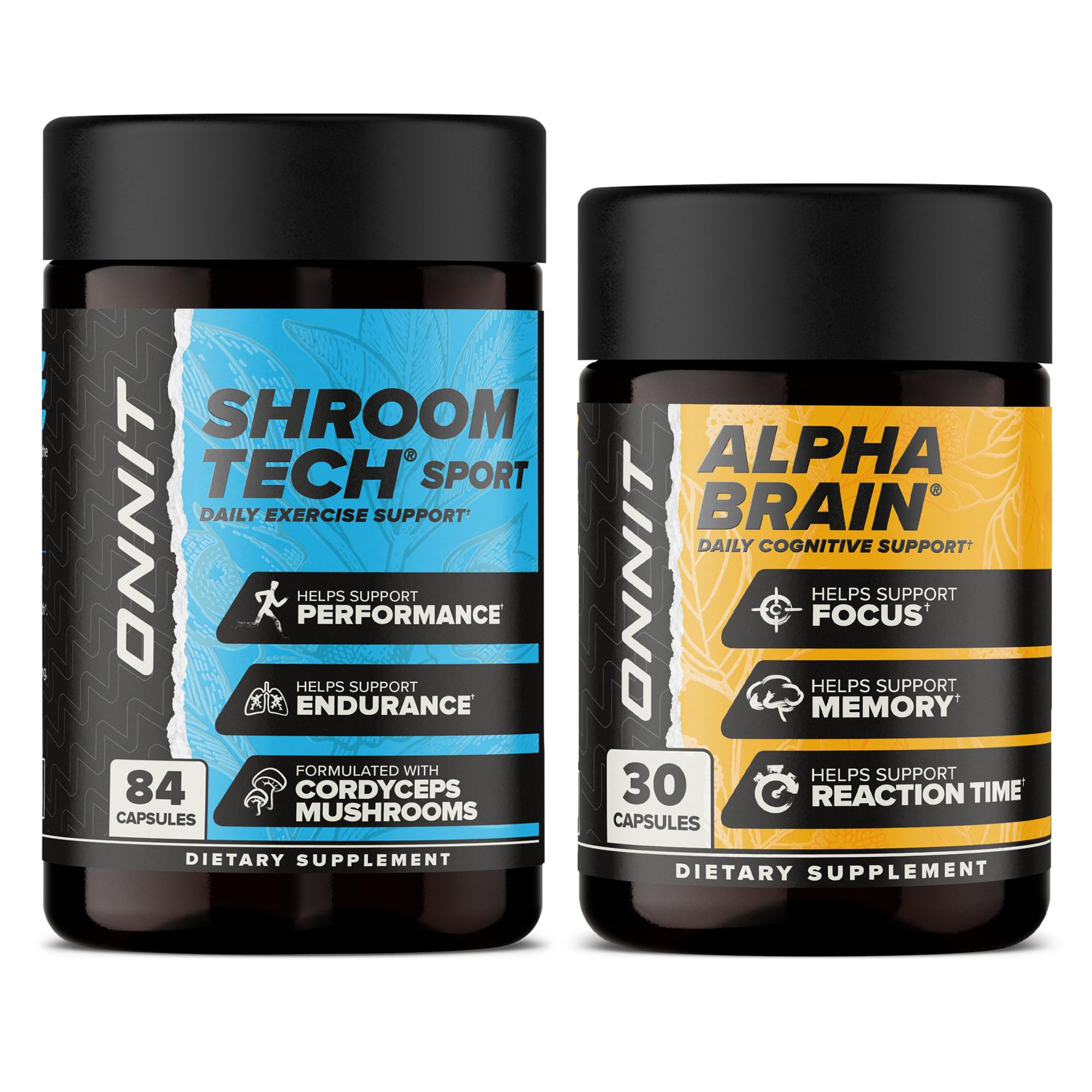 ONNIT Alpha Brain: cápsulas en botella para mayor claridad mental y enfoque.