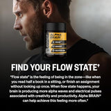 ONNIT Alpha Brain: etiqueta frontal con certificación No Genéticamente Modificado
