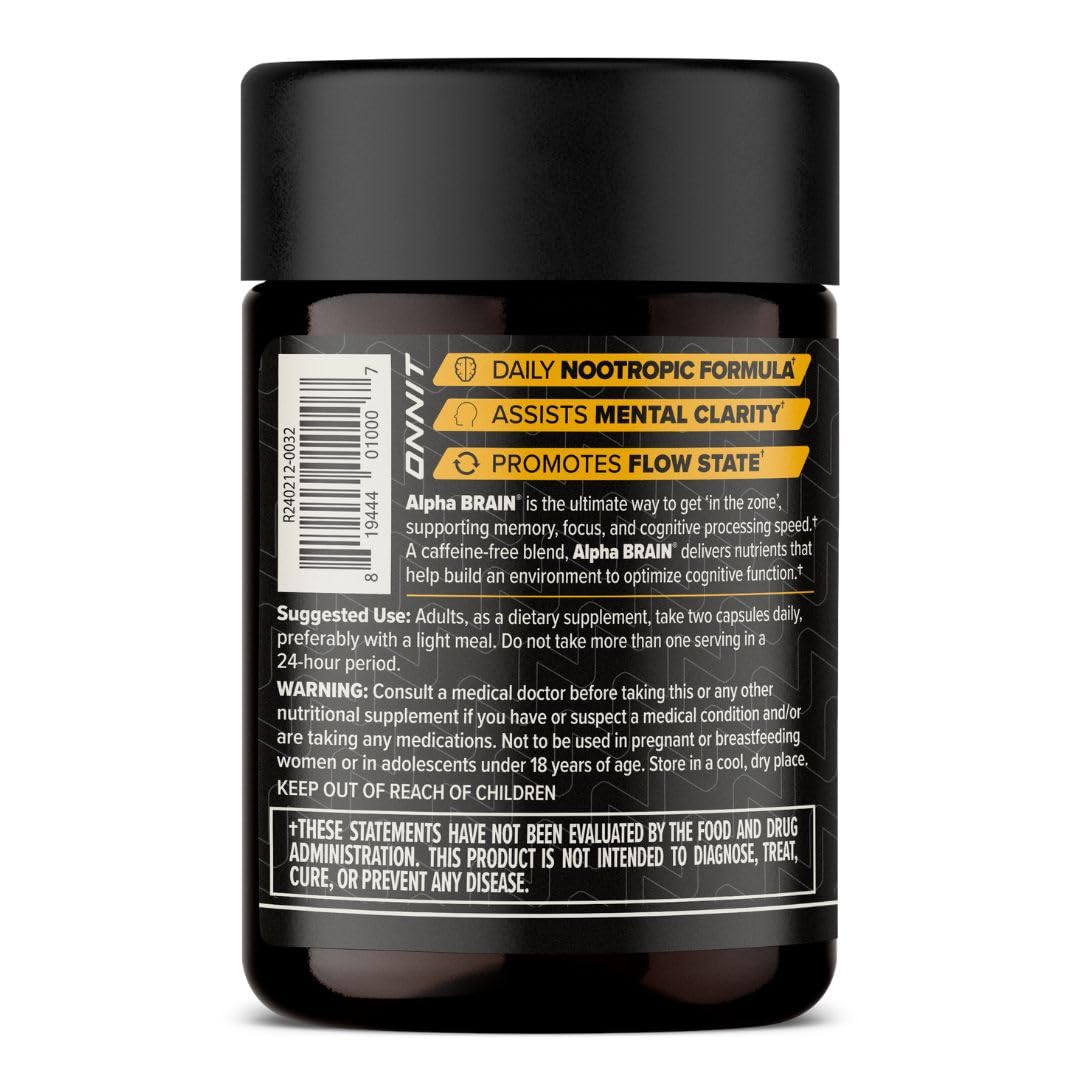 ONNIT Alpha Brain ingredientes naturales: enfoque sin cafeína.