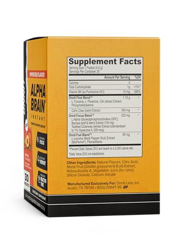 ONNIT Alpha Brain Instant: caja de 30 sobres para uso diario