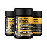 ONNIT Alpha Brain, pack de 3 botellas para enfoque diario.