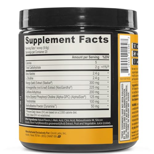 ONNIT Alpha Brain, etiqueta del producto, sabor Sangre de Tigre, uso práctico en entrenamientos