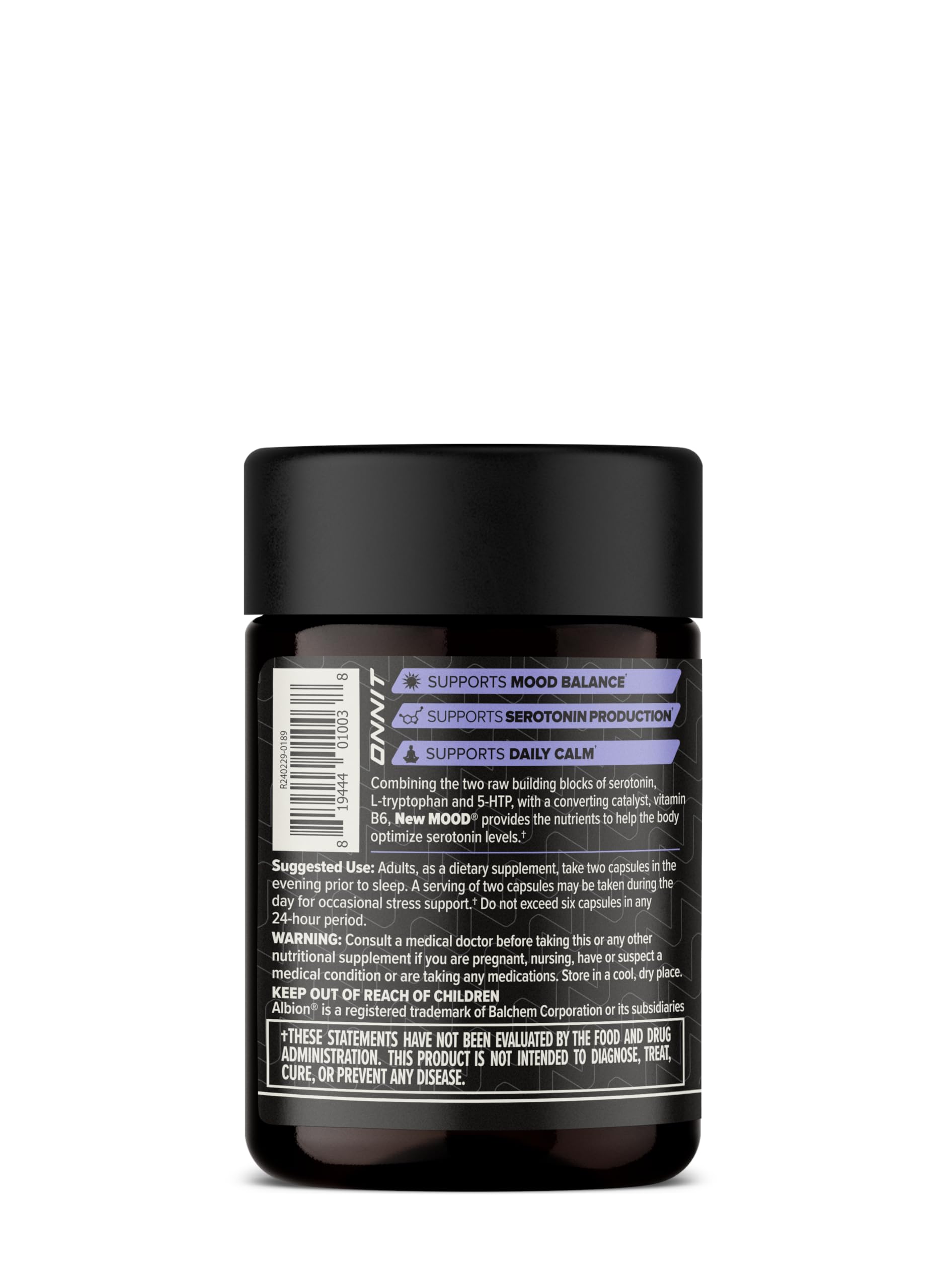 ONNIT New Mood botella en mesa con ambiente tranquilo