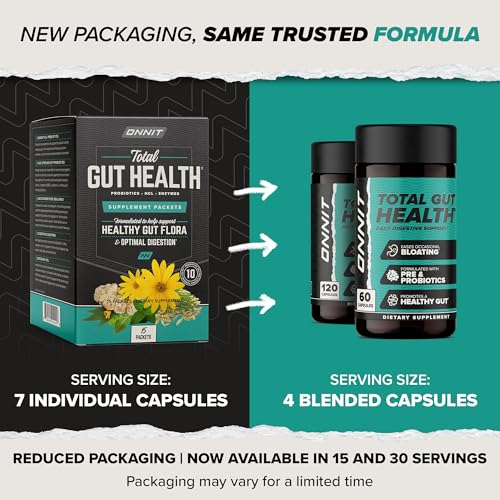 ONNIT Total GUT HEALTH: fórmula para vida activa, promueve equilibrio digestivo.