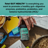 ONNIT Total Gut Health, Betaína HCl integrada para apoyar la digestión de macronutrientes.