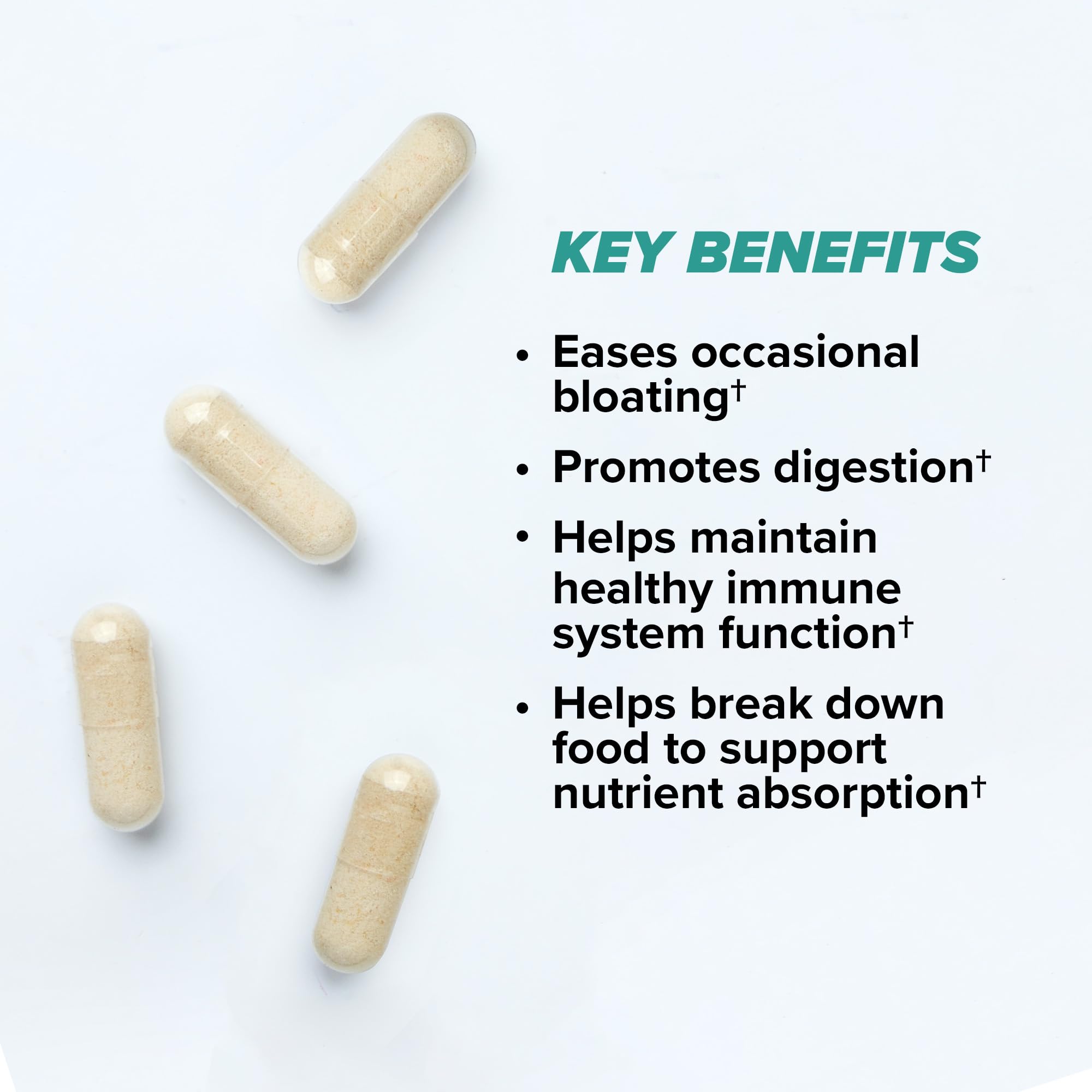 ONNIT Total GUT HEALTH: dosis de cápsulas para la comida principal, uso cómodo.