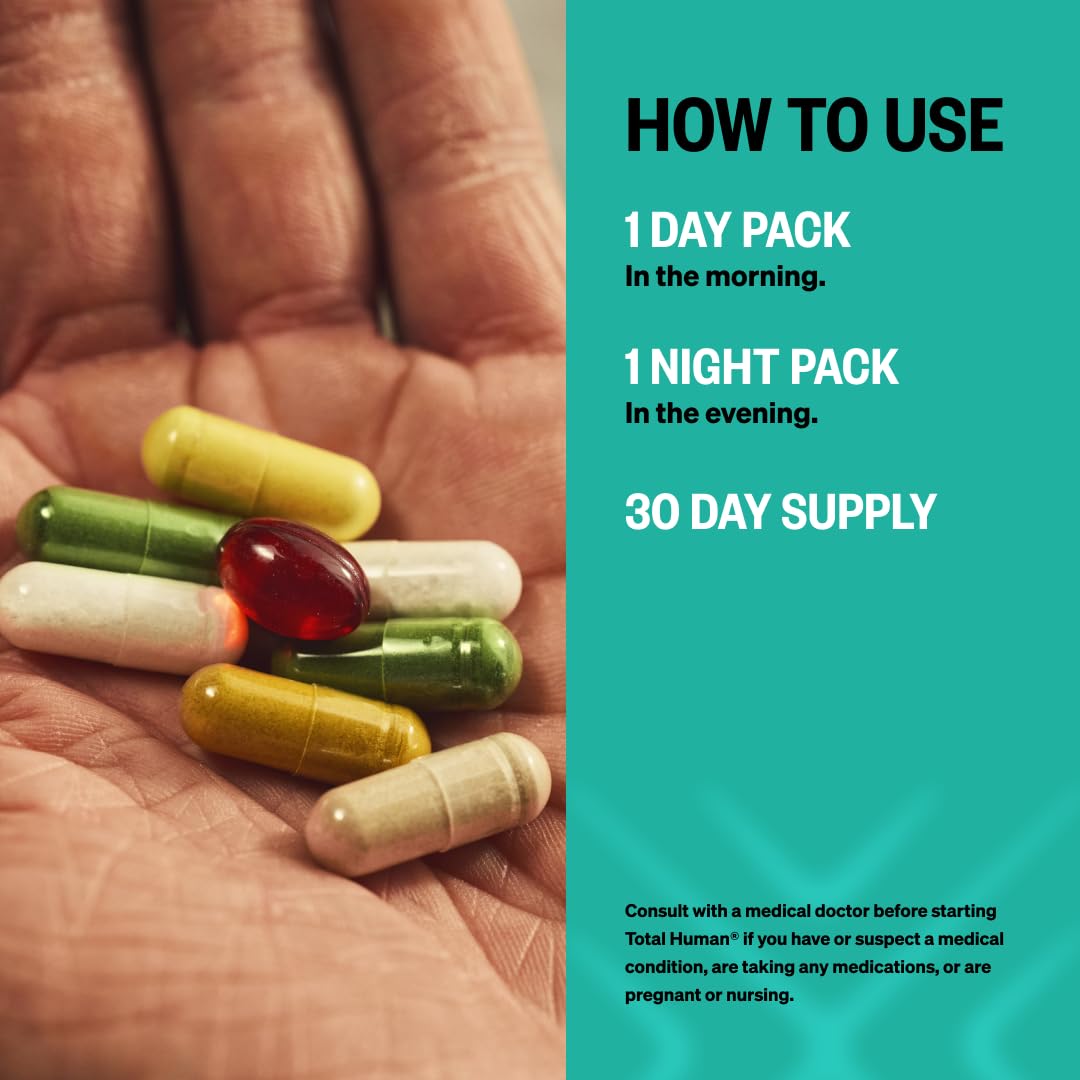 ONNIT Total Human Paquetes Diurnos Nocturnos: suministro práctico de 30 días
