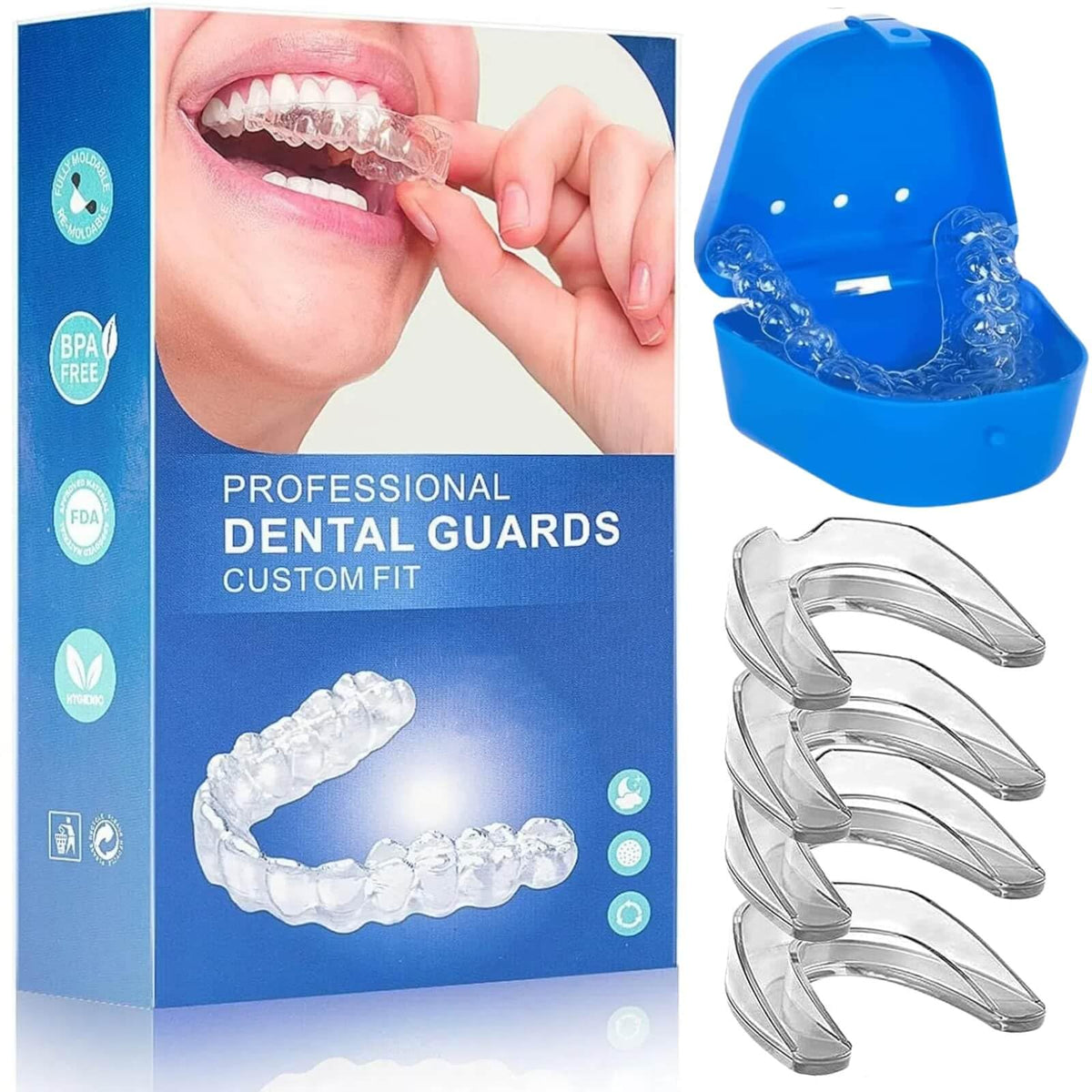 Protector dental nocturno Oormgsrc de 4 piezas, listo para dormir sin bruxismo