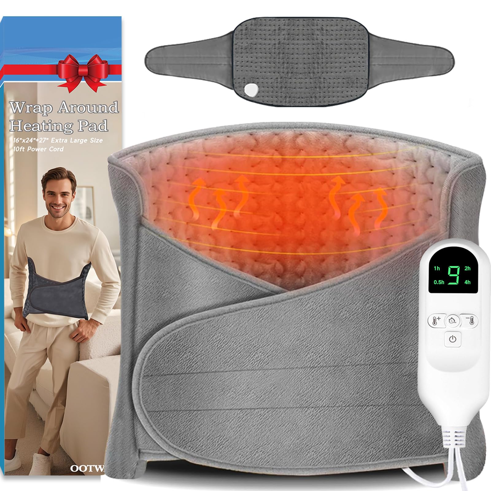Almohadilla calefactable OOTWAG XL extendida para uso cómodo en espalda y abdomen