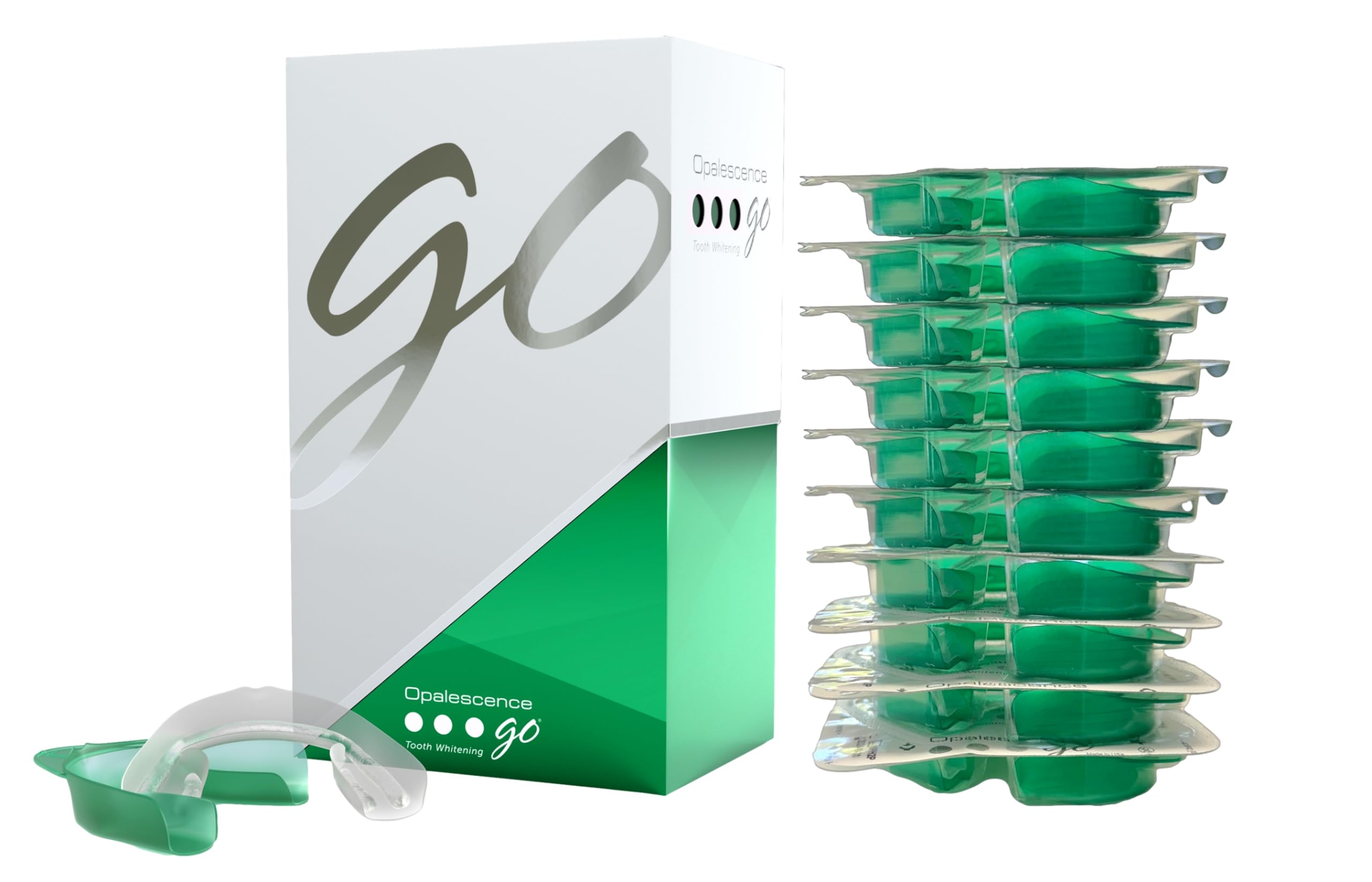 Opalescence Go: bandejas prellenadas para blanqueamiento al 10% en casa.