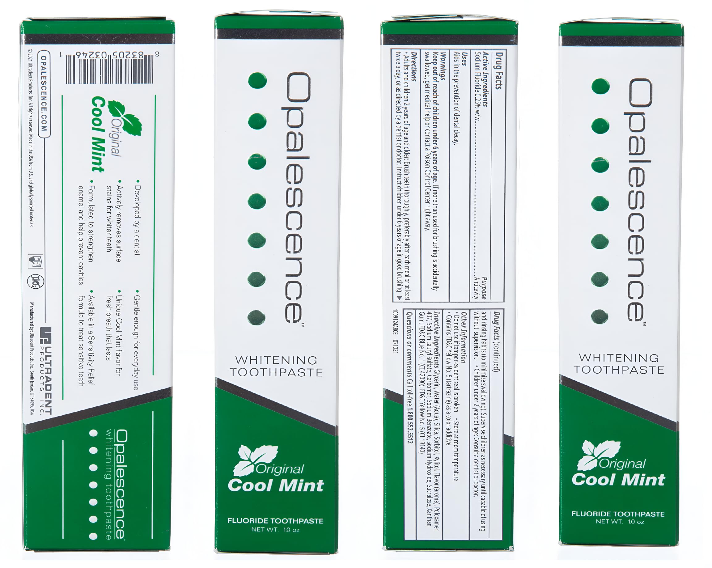 Opalescence caja muestra empaque seguro y compacto