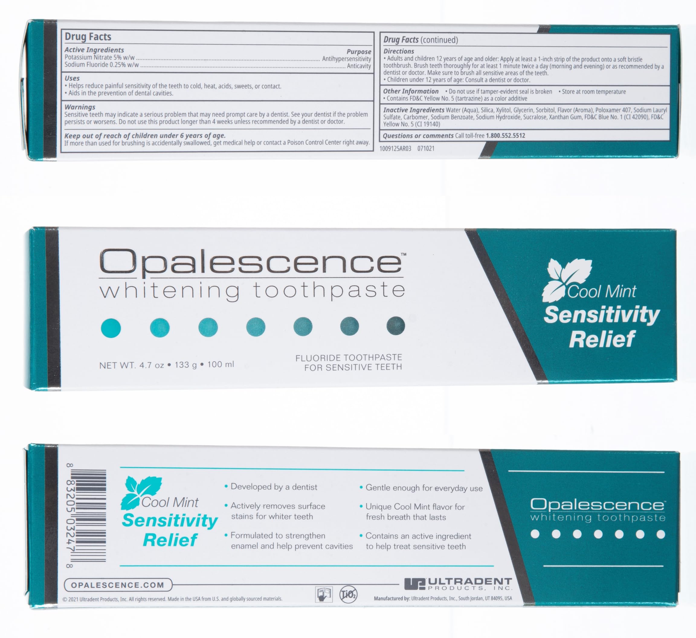 Opalescence pasta dental cuidado diario para dientes sensibles y blanqueamiento suave