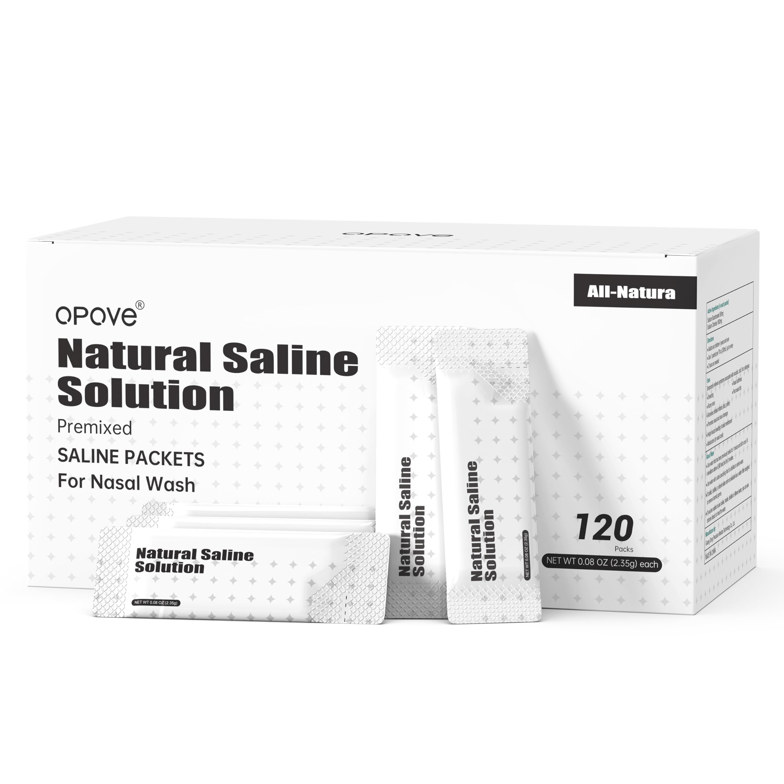 Opove sobres de solución salina para lavado nasal, uso diario práctico.