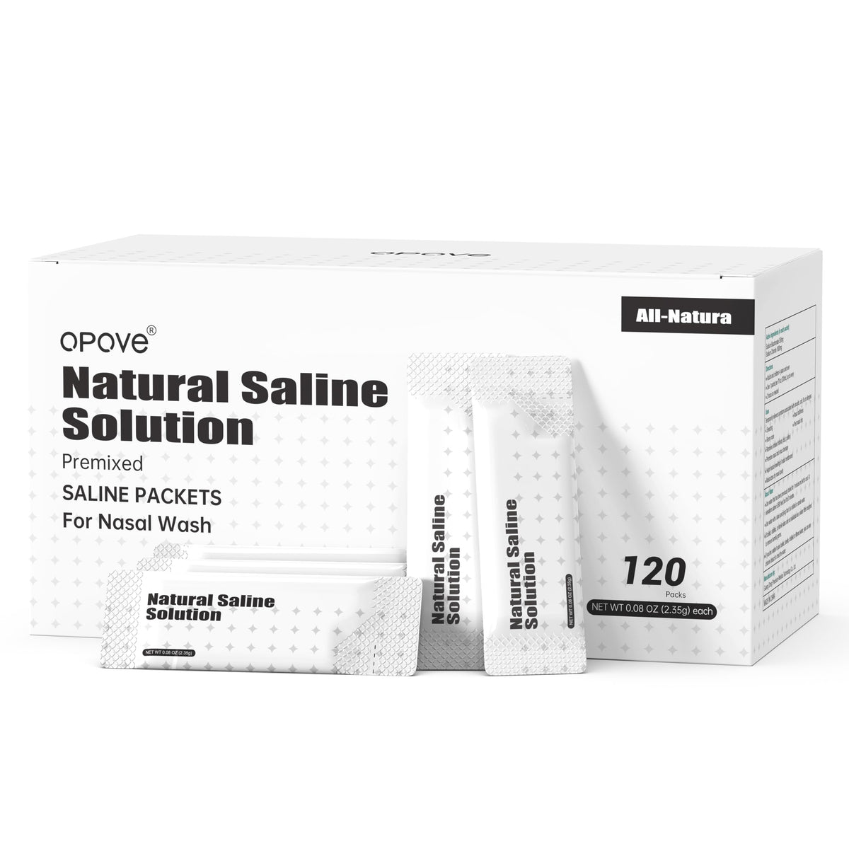 Opove sobres de solución salina para lavado nasal, uso diario práctico.