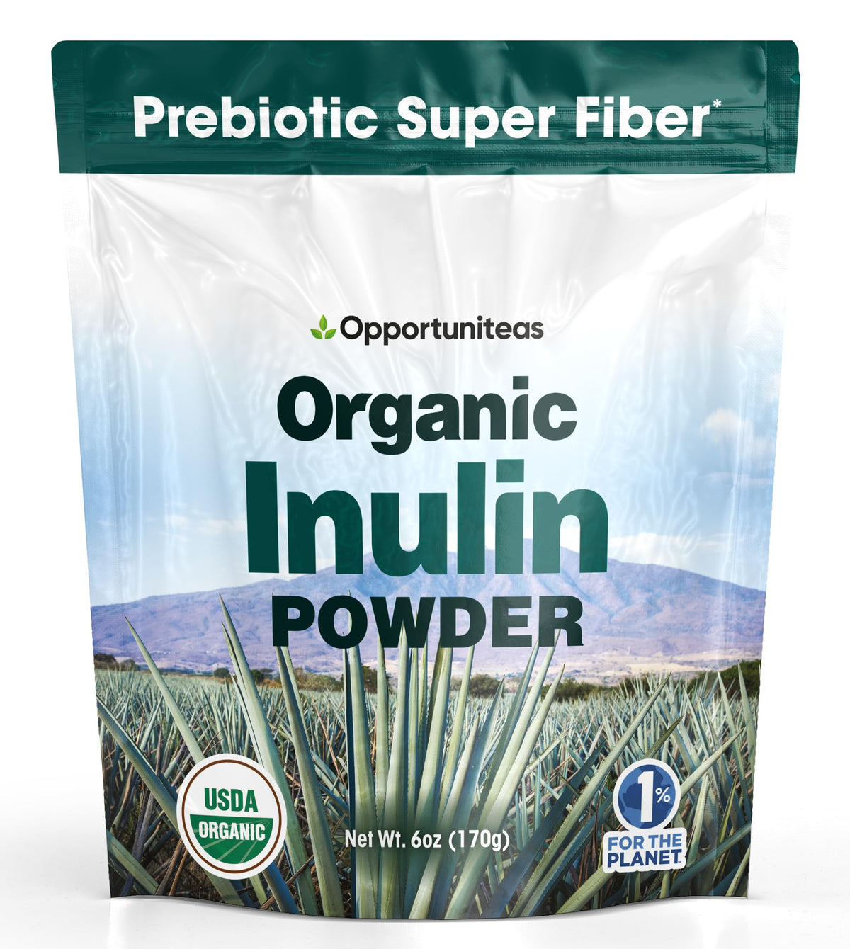 Opportuniteas agave inulina organica bote, fibra soluble para bebidas.