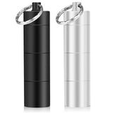 Opret porta-pastillas llavero 3 compartimentos mate negro, ideal para viajes
