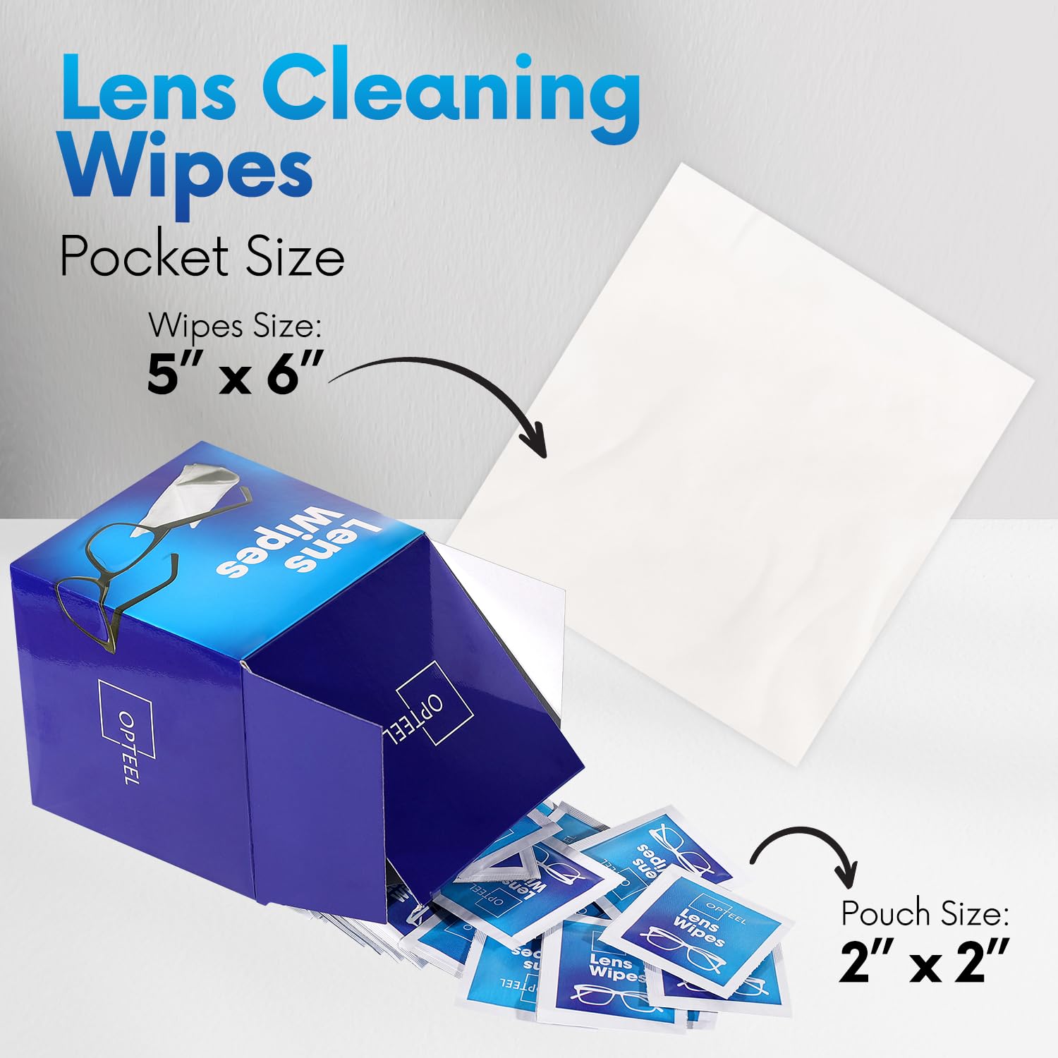 OPTEEL lentes: toallitas para uso diario, limpieza sin rayas.