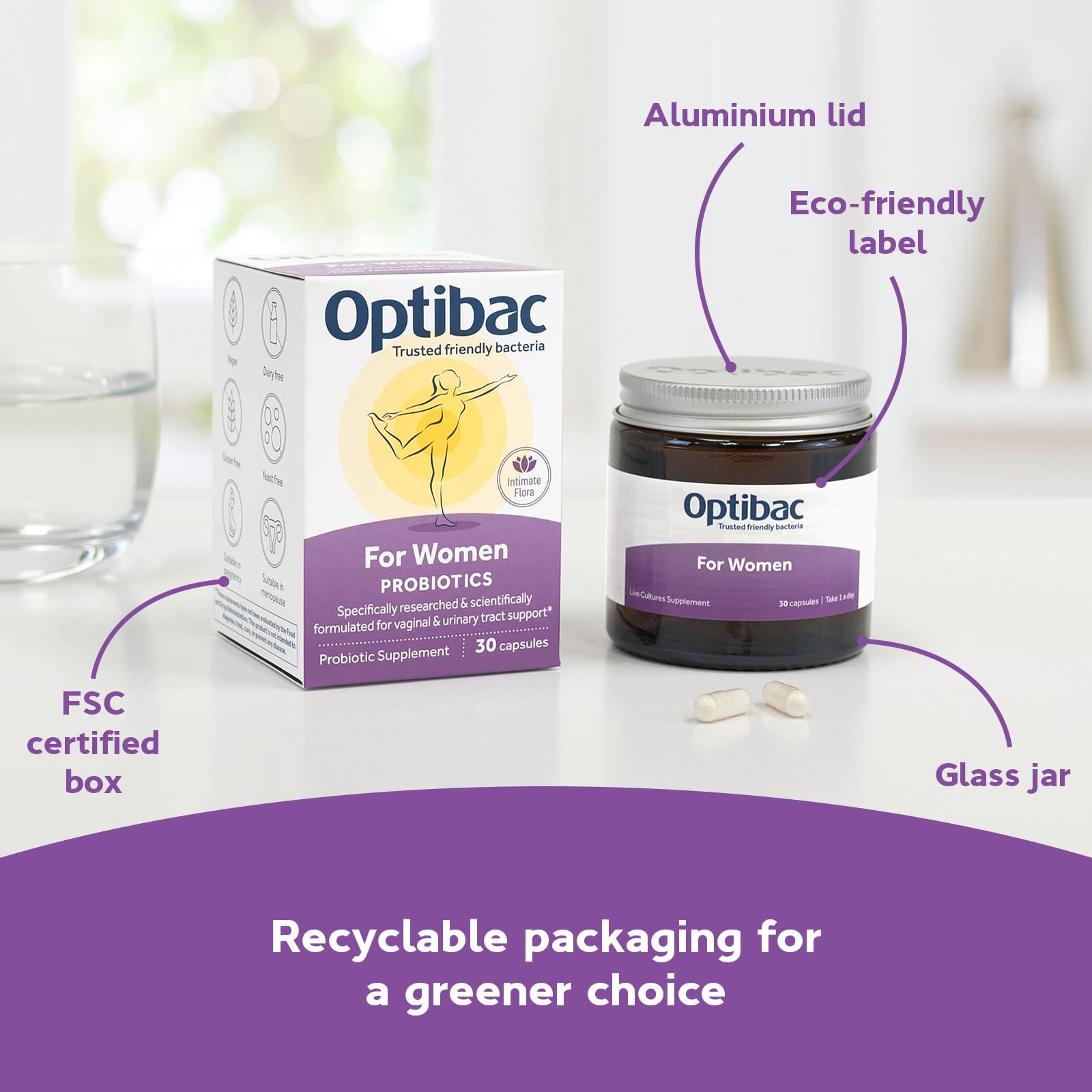 Optibac Probióticos para mujeres: uso diario para equilibrio de flora.