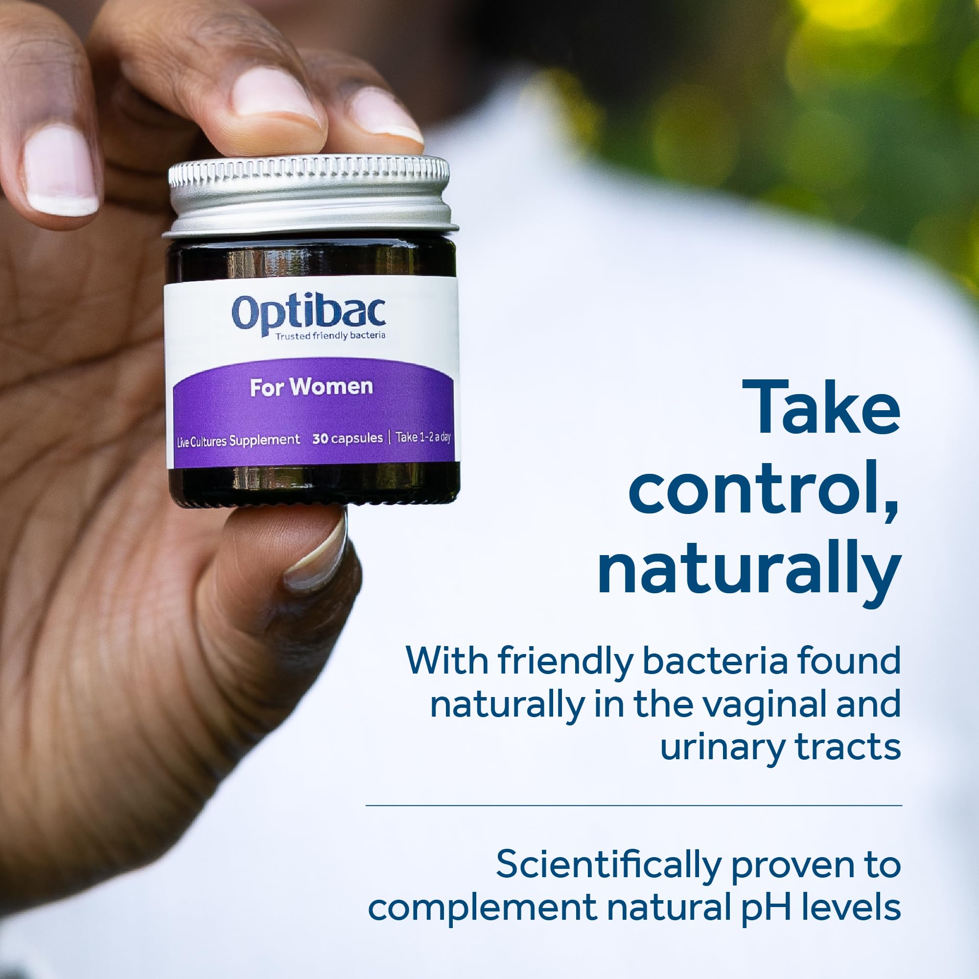 OptiBac para Mujeres: producto estable a temperatura ambiente.