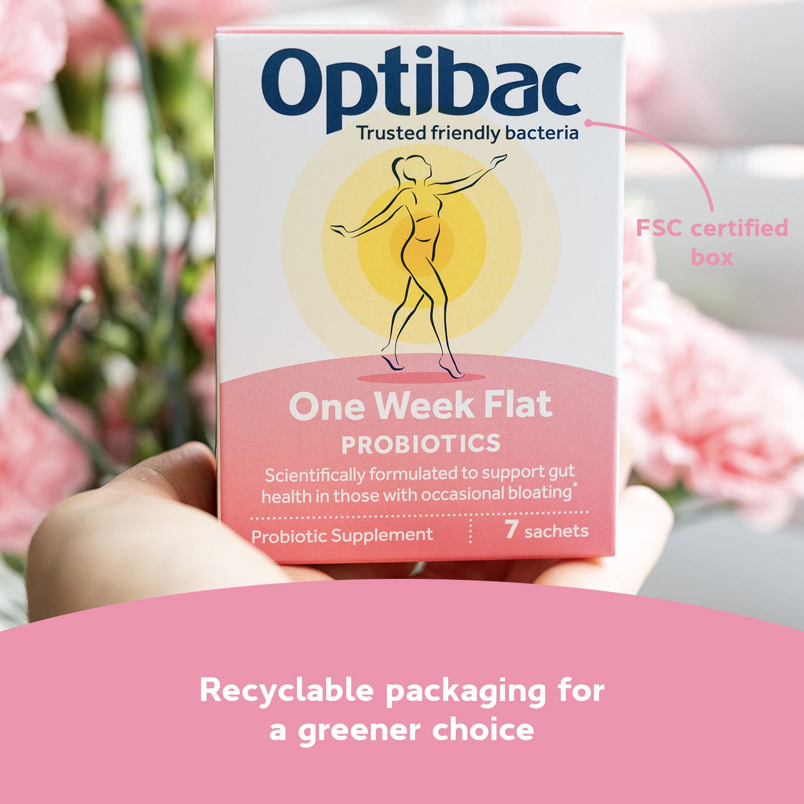 Optibac One Week Flat uso matutino para comenzar el día