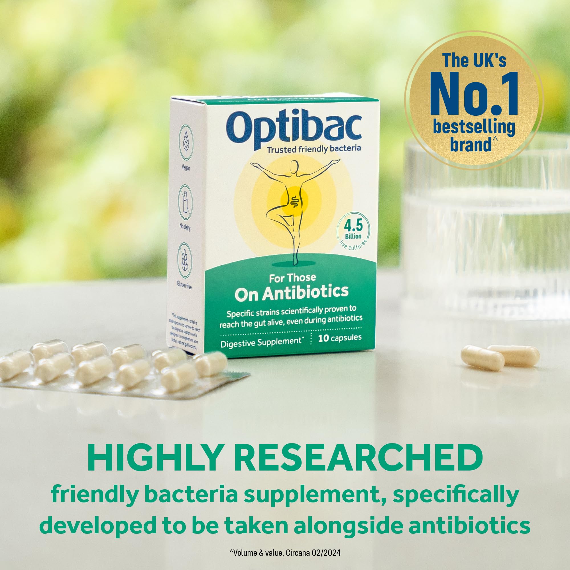 OptiBac Probiotics, cápsulas vegetales: opción vegana para el bienestar intestinal.