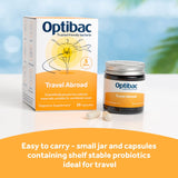 OptiBac probióticos para viaje: etiqueta de ingredientes y compatibilidad.