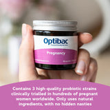 Optibac Probiotics Pregnancy: cápsula suave lista para la toma diaria durante el embarazo.