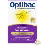 OptiBac Probiotics para Mujeres: caja frontal, ideal para iniciar salud vaginal.