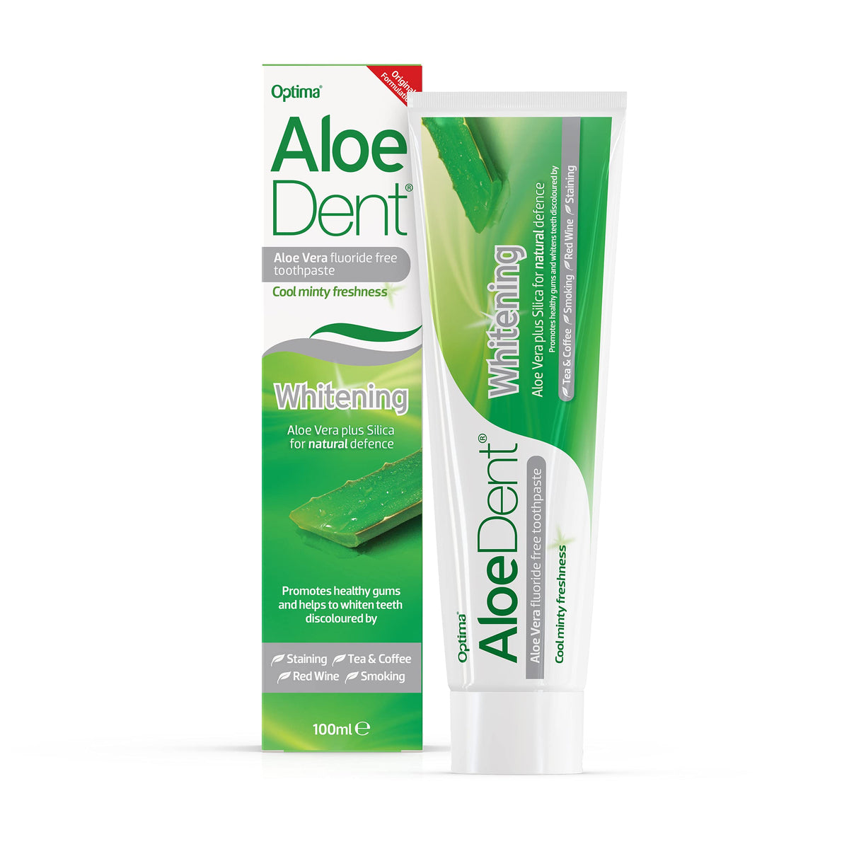 Optima Naturals AloeDent pasta dental blanqueadora para un brillo natural