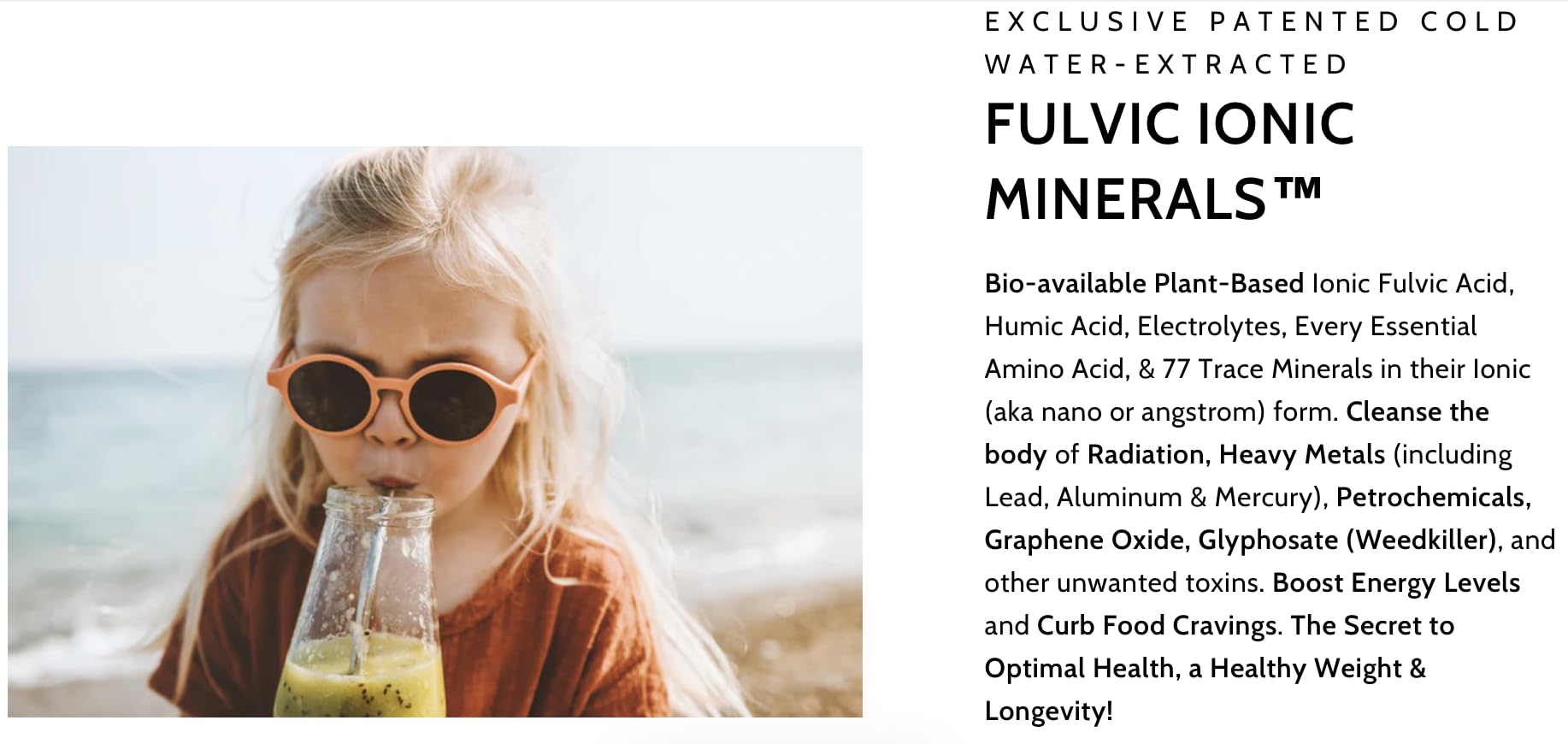 Mezcla de 77 minerales y aminoácidos para vitalidad diaria.