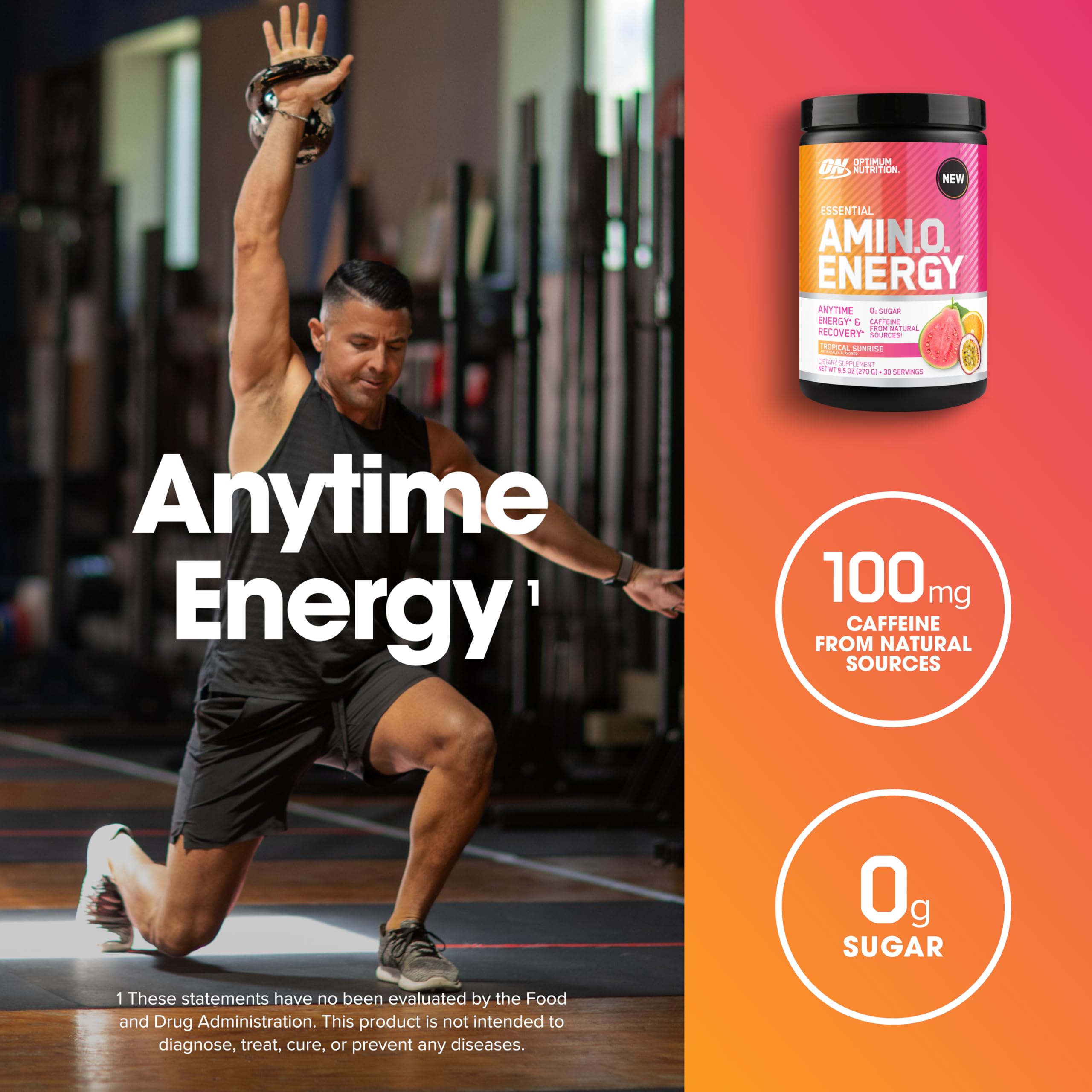 Optimum Nutrition Amino Energy cafeína 100 mg para impulso de energia