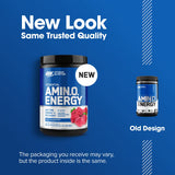 Tabla de ingredientes de Amino Energy para control de nutrientes y objetivos