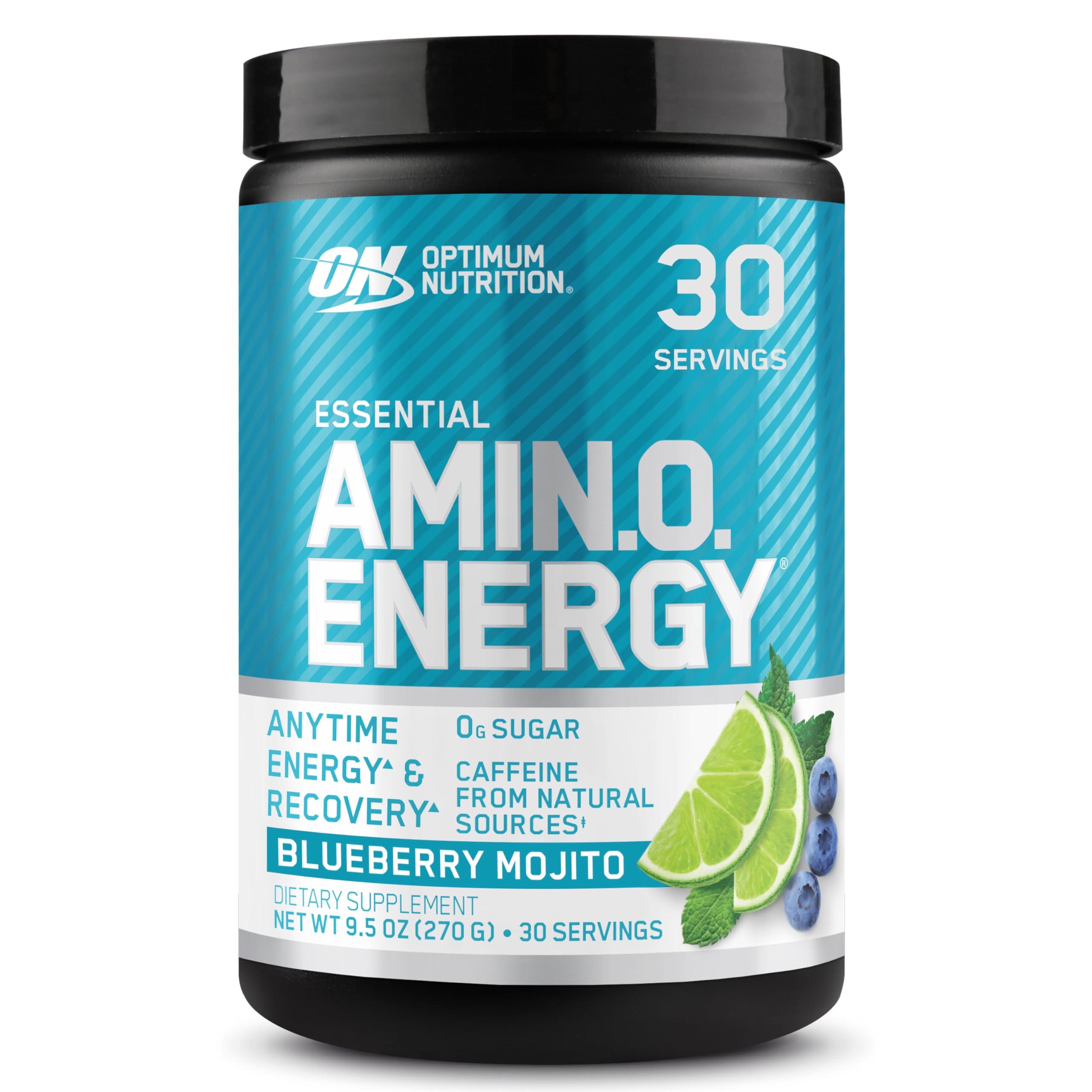 Optimum Nutrition Amino Energy, lata Arándano Azul Mojito, proporciona energía y sabor refrescante.