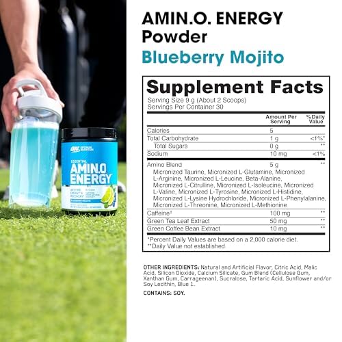 Optimum Nutrition Amino Energy, polvo para mezclar, listo para su uso.