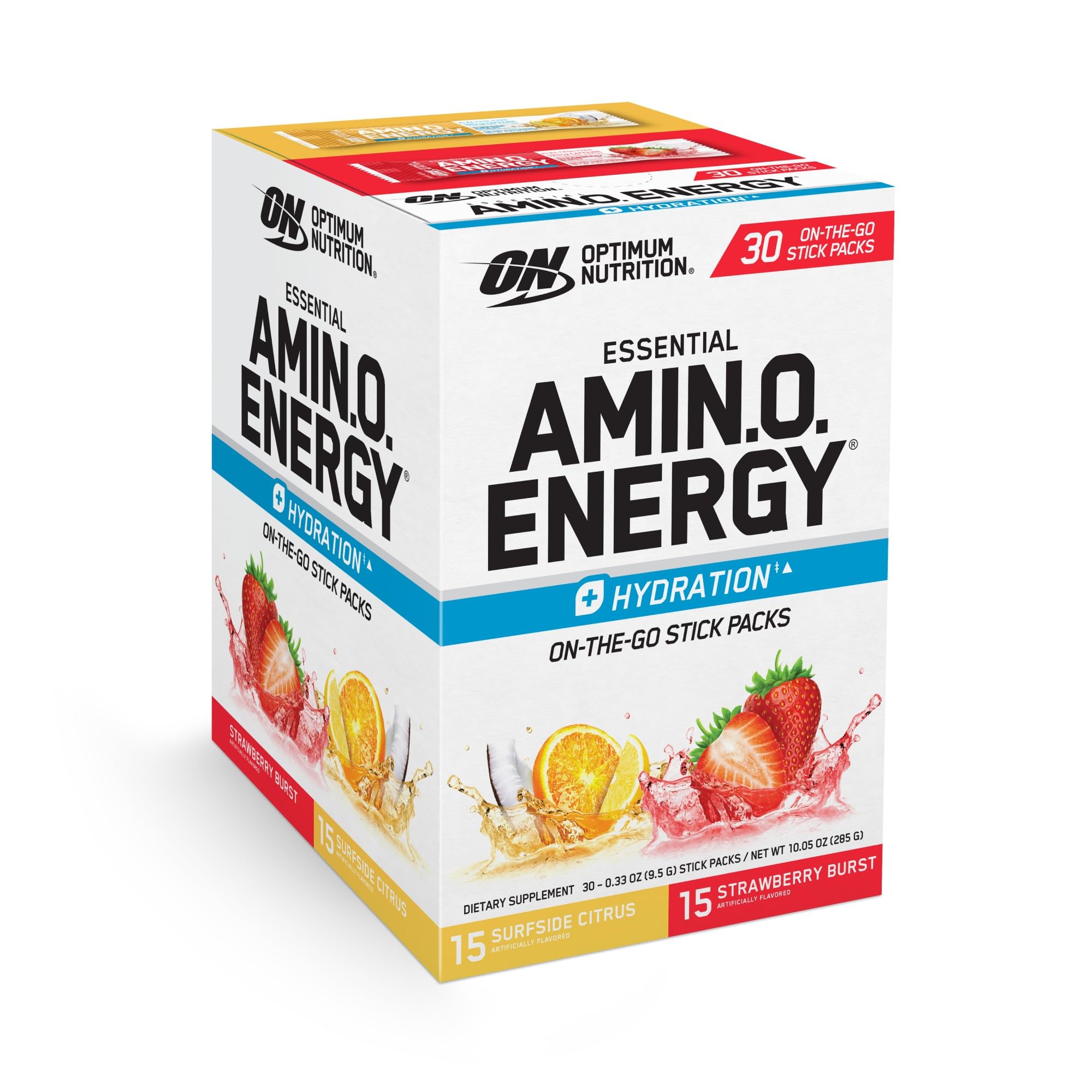 ON Amin Energy Stick Pack energizante en agua para recargar energías durante el día.