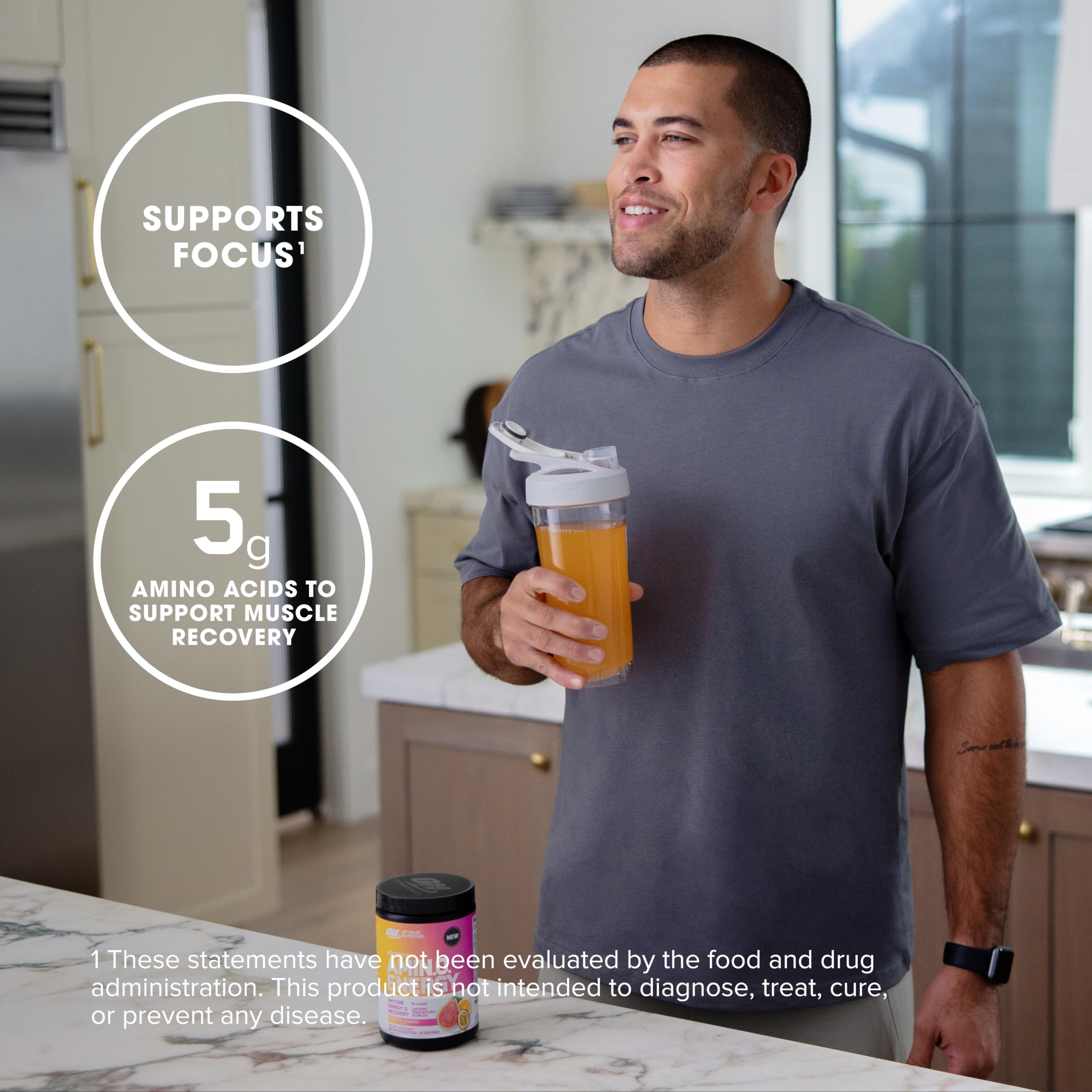 Optimum Nutrition Amino Energy uso en cualquier momento del día para mantener energia